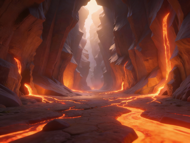 Lava Caverns, a 3D-rendered environment from Zach's Quest