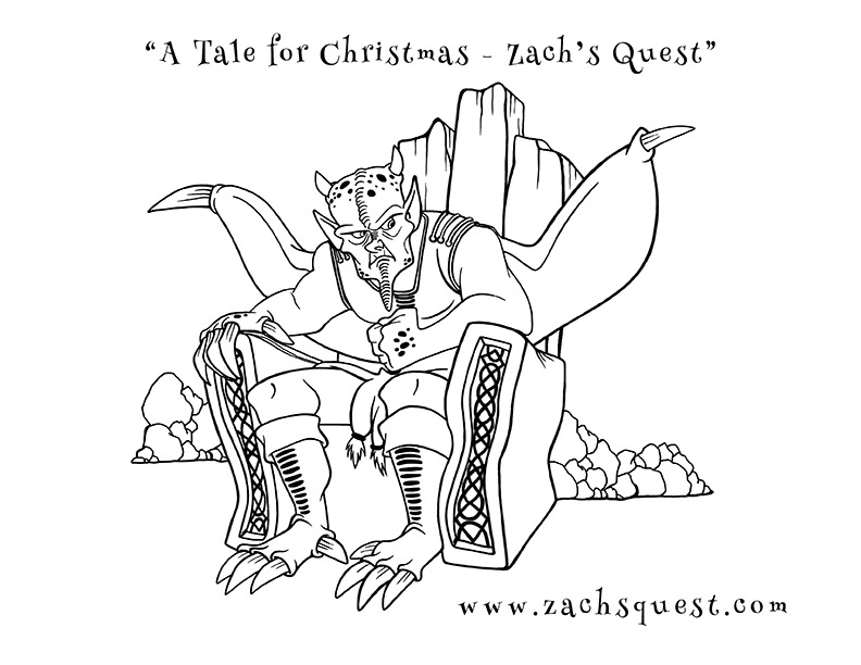 Zach's Quest - Free Grife the Goblin Ruler Christmas coloring book page