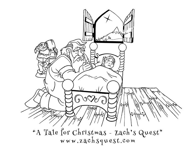 Zach's Quest - Free Praying for a Miracle Christmas coloring book page