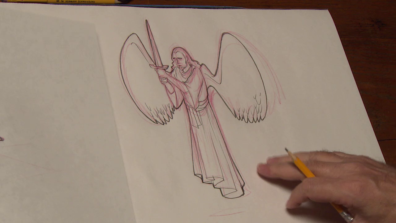How to draw the Angel from the Nativity