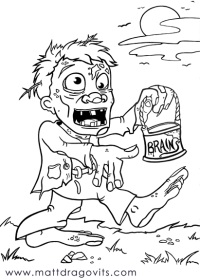 Zombie in search of Halloween Snacks